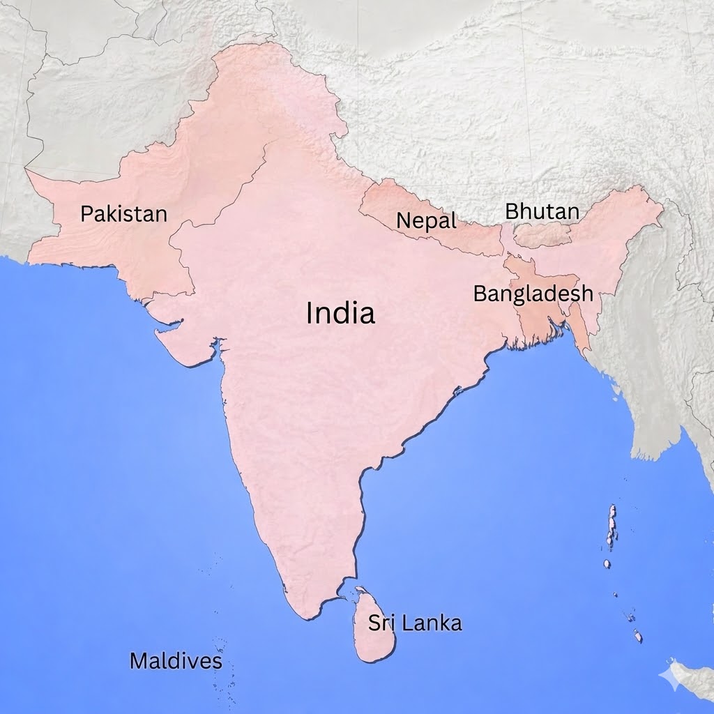 South Asia map